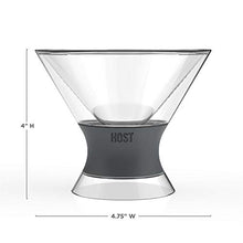 Load image into Gallery viewer, HOST Freeze Insulated Martini Cooling Cups Freezer Gel Chiller Double Wall Stemless Cocktail Glass, Set of 2, 9 oz, Grey