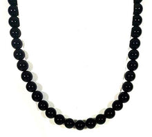 Load image into Gallery viewer, Auras by Osiris -Black Onyx Beaded Necklace for Men - Large Gemstones - Magnetic Clasp - Protection - EMF Protection Necklace Handmade in USA EMF Protection
