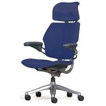 Load image into Gallery viewer, Freedom HumanScale Gel Chair F213 with Headrest New Gel Seat Graphite Wave Fabric Advanced Height Adjustable Duron Arms Standard Chair Height Titanium Frame with Soft Hard Floor Casters