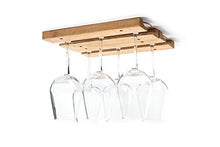 Load image into Gallery viewer, Fox Run Mounted Under-Cabinet Wooden Wine Glass Holder Rack, 11 x 7 x 0.75 inches, Brown