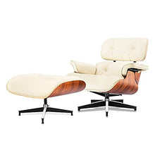 Load image into Gallery viewer, Mid Century Lounge Chair and Ottoman, Modern Chair Classic Design, Top Grain Leather Palisander Wood, Heavy Duty Base Support for Living Room, Study, Lounge, Office