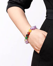 Load image into Gallery viewer, XHUUU Five Elements with Drusy Quartz Raw Amethyst Crystal Bracelet for Women Healing Crystals Beads for Bracelets Adjustable Meditation Accessories