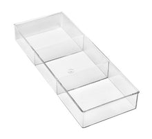 Load image into Gallery viewer, Whitmor 3 Section Small Easy Clean Clear Plastic Resin Drawer Organizer