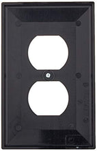 Load image into Gallery viewer, Leviton PJ8-E 1-Gang, 1-Duplex, Midway Nylon Wallplate, Midway Size, Black, 1 Pack