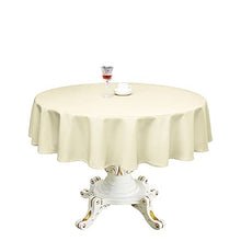 Load image into Gallery viewer, Romanstile Round Waterproof Tablecloth Stain Resistant and Wrinkle Free Table Cloths for Kitchen Dining/Party/Wedding Indoor and Outdoor Use Washable Polyester Table Cover (Light Brown, 70 inch)