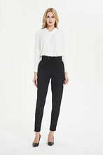 Load image into Gallery viewer, Tronjori Womens Comfy Stretch Slim Skinny Ponte Pants with Ruffles Details(XS, Black)
