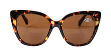 Load image into Gallery viewer, SOOLALA Designer Bifocal Reading Glasses Cat Eye Sunglasses Readers, Leopard, 1.5