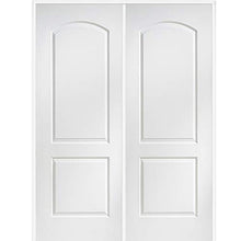 Load image into Gallery viewer, National Door Company ZZ365071L Solid Core, Molded, 2-Panel Archtop, Left Hand Active, Prehung Interior Double Door, 48" x 80" on 6-9/16" Jamb, MDF