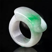 Load image into Gallery viewer, CAOMIAN Green Jade Ring Natural Jade Gift Peculiar Emerald Rings Men Women Rings Jade Jewelry (Ring Size : 12)