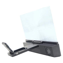 Load image into Gallery viewer, 12'' Phone Screen Magnifier with Bluetooth Speaker, 3D HD Movies Amplifier Projector Cell Phone Screen Enlarger with Foldable Stand for iPhone 11 Pro Samsung Galaxy S9 and Other Smartphones