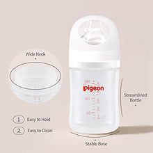 Load image into Gallery viewer, Pigeon PP Nursing Bottle Wide Neck, Streamlined Body, Natural Feel, Easy to Clean, 5.4 Oz(Pack of 4), Includes 4pcs SS Nipples (0m+)