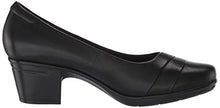 Load image into Gallery viewer, Clarks Women's Emslie Mae Pump, Black Leather, 7