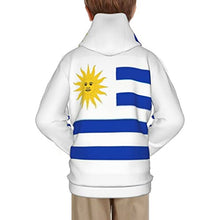 Load image into Gallery viewer, Uruguay Flag Print Hoodies Kids 3D Print Sweatshirts Long Sleeve Pullover Hoodies with Pocket for Teen Boys and Girls Black
