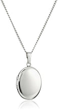 Load image into Gallery viewer, Amazon Collection Sterling Silver Polished Oval Locket Necklace, 16"