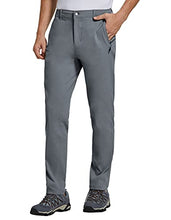 Load image into Gallery viewer, SPECIALMAGIC Hiking Pants for Men Slacks Dress Pants Elastic Waist Casual Tapered Stretchy Slim Fit 32 Grey