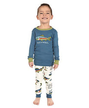 Load image into Gallery viewer, Lazy One Warm Long-Sleeve PJ Sets for Girls and Boys, Funny Animal Kids' Pajama Sets, Cozy, Comfy, Fishing (Asleep at The Reel, 8)