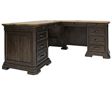 Load image into Gallery viewer, Martin Furniture IMSA684R-KIT Executve L-Desk & Return with Solid Wood Plank Tops, Fully Assembled, Brown