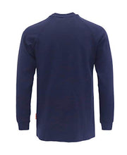 Load image into Gallery viewer, TICOMELA FR Shirts for Men FRC Clothes Flame Resistant Shirt NFPA2112 7oz Fire Retardant Navy Men's Henley Shirt