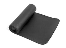 Load image into Gallery viewer, Mind Reader NBRMAT-BLK All Purpose 1/2 Extra Thick Yoga Fitness & Exercise Mats with Carrying Strap, High Density Anti-Tear, Black
