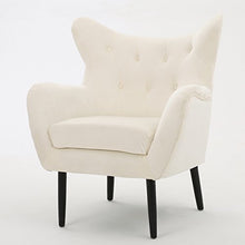 Load image into Gallery viewer, Christopher Knight Home Seigfried Velvet Arm Chair, Ivory