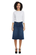 Load image into Gallery viewer, ESTEEZ Women’s Denim Skirt – A Line Jean - Below Knee Sydney Blue 2