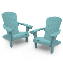 Load image into Gallery viewer, Keter 2 Pack Alpine Adirondack Resin Outdoor Furniture Patio Chairs with Cup Holder-Perfect for Beach, Pool, and Fire Pit Seating, Teal