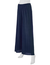 Load image into Gallery viewer, MBJ WB1794 Womens Pleated Wide Leg Pants with Elastic Waist Band-Made in USA L Navy