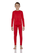 Load image into Gallery viewer, Rocky Thermal Underwear for Boys Fleece Lined Thermals Kids Base Layer Long John Set (Red - Small)