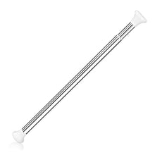 Load image into Gallery viewer, Deluxe Stainless Steel Sliding Door Guard Adjustable 23–40 inches w/White Caps - Feel Safe at Home with This Adjustable Home Security Bar 1" Dia. (1)