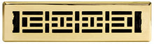Load image into Gallery viewer, Decor Grates AJH212 2-inch by 12-inch Oriental Floor Register, Polished Brass Finish