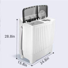 Load image into Gallery viewer, Portable Mini Twin Tub Washing Machine 17.6lbs, Washer(11lbs)&Spinner(6.6lbs), 35 mins MAX Washing Time, with Drain Hose, Inlet Water Hose, For Camping, Apartments, Dorms- TACKLIFE DSBP171