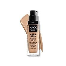 Load image into Gallery viewer, NYX PROFESSIONAL MAKEUP Can't Stop Won't Stop Foundation, 24h Full Coverage Matte Finish - True Beige