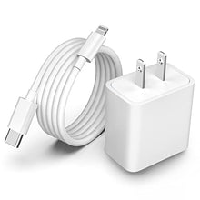 Load image into Gallery viewer, iPhone Fast Charger Cable【Apple MFi Certified】20W PD USB C Wall Charger Type C Power Adapter Lightning Cable Fasting Charging Plug Compatible with iPhone 13/12 Pro/11/XS/Max/XR/X/8 Plus/SE 2020, iPad