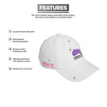 Load image into Gallery viewer, adidas Originals Men's Adventure Relaxed Fit Cotton Ripstop Strackpack Cap, Cloud White/Active Purple/Core Pink, One Size