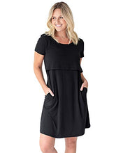 Load image into Gallery viewer, Kindred Bravely Eleanora Ultra Soft Bamboo Maternity and Nursing Nightgown/Lounge Dress (Black, XX-Large)