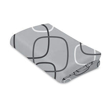Load image into Gallery viewer, 4moms breeze Playard Sheets, For Baby Bassinets and Furniture, Waterproof, Machine Washable, Soft, Plush Fabric, Silver/White
