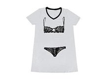 Load image into Gallery viewer, Smart & Sexy Women's V-Neck Oversized Sleep Shirt, Light Heather Grey/Black Hue, L