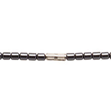 Load image into Gallery viewer, BlueRica Large Hematite Cross Pendant on Hematite Beads Necklace