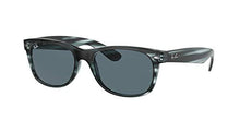 Load image into Gallery viewer, Ray-Ban RB2132 New Wayfarer Square Sunglasses, Striped Blue Havana/Blue, 58 mm