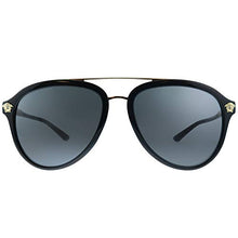 Load image into Gallery viewer, Versace VE 4341 GB1/87 Black Plastic Pilot Sunglasses Grey Lens