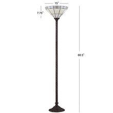 Load image into Gallery viewer, JONATHAN Y JYL8005A Moore Style 68.57" Torchiere LED Floor Lamp, Tiffany, Traditional for Bedroom, Living Room, Bronze