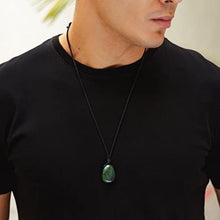 Load image into Gallery viewer, Luck Strings Handmade Chakra Gemstone Crystal Pendant Necklace, Unisex Design for Men & Women, Large Rock Energy Amulet Jewelry Collar for Spiritual Wellness, Gem Accessory Gift, Nuummite Black
