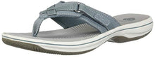Load image into Gallery viewer, Clarks womens Breeze Sea Flip Flop, Blue Grey Synthetic, 7 US