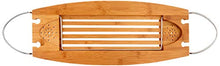 Load image into Gallery viewer, AmazonBasics Deluxe Bamboo Bathtub Caddy Tray