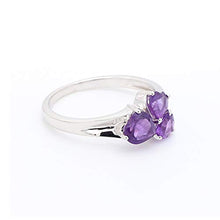 Load image into Gallery viewer, Jewerly Gifts 925 Sterling Silver Love Heart Ring for Women Girls Purple African Amethyst Birthstone Gemstone