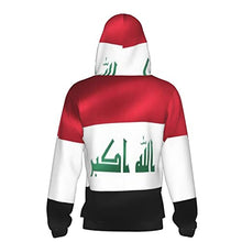Load image into Gallery viewer, of a Iraq Flag Print Hoodies Kids 3D Print Sweatshirts Long Sleeve Pullover Hoodies with Pocket for Teen Boys and Girls Black