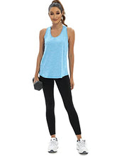 Load image into Gallery viewer, Aeuui Workout Tops for Women Racerback Tank Top Athletic Yoga Tops Exercise Running Shirts Gym Clothes Blue