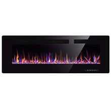 Load image into Gallery viewer, Xbeauty 50" Electric Fireplace in-Wall Recessed and Wall Mounted 1500W Fireplace Heater and Linear Fireplace with Timer/Multicolor Flames/Touch Screen/Remote Control (Black)