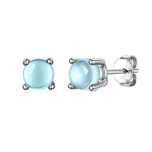 Load image into Gallery viewer, Moonstone Stud Earrings 4MM 925 Sterling Silver Round Moonstone Earrings Jewelry for Women Girls Birthday Gift for Girlfriend