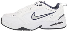 Load image into Gallery viewer, Nike Men's NIKE AIR MONARCH IV (4E) RUNNING SHOES -9.5; White / Metallic Silver-Midnight Navy